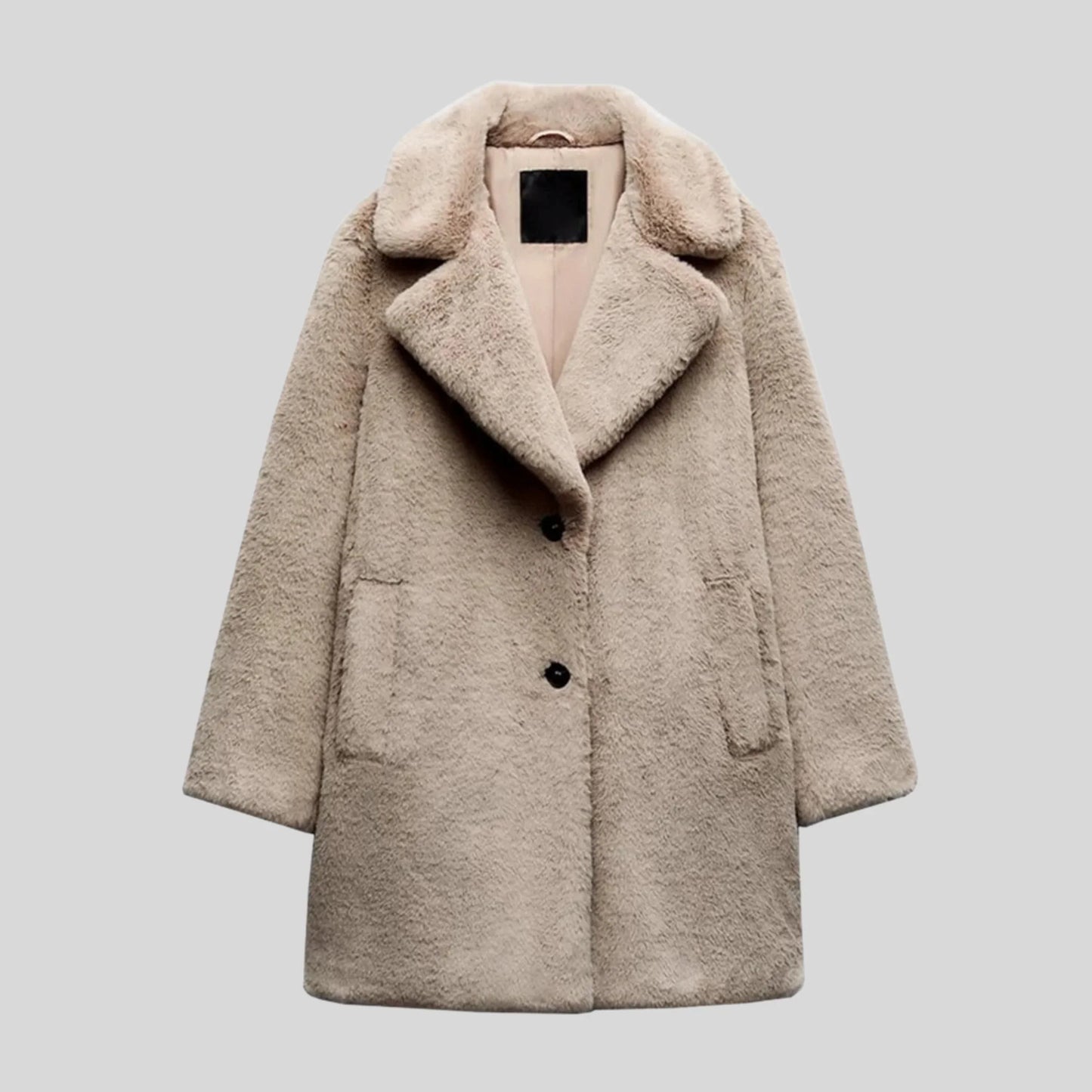 Oaklee | Women's Teddy Coat Textured Straight Cut Plush Sherpa Soft Cosy Warm Chic Feminine Casual Everyday Autumn Winter