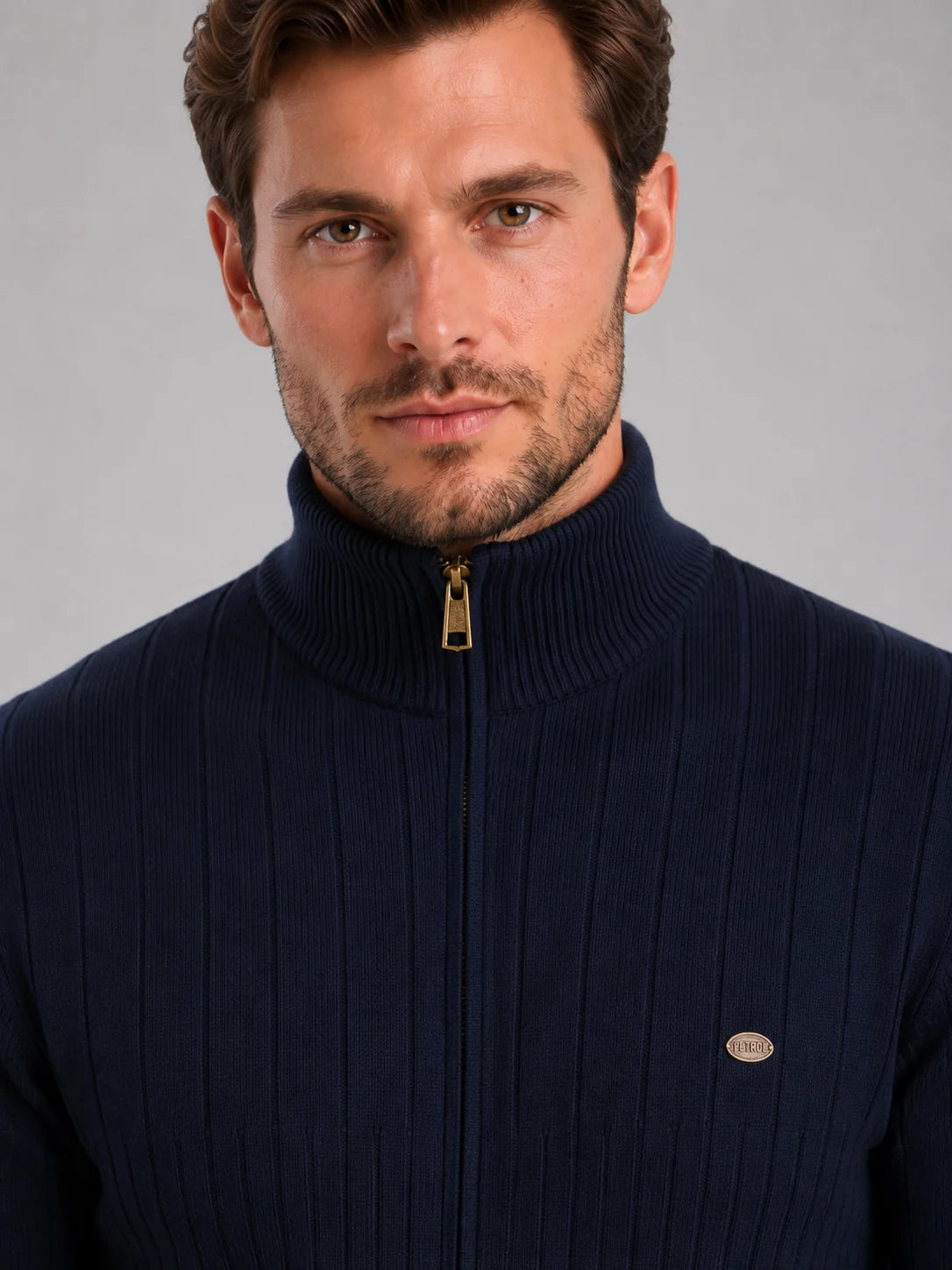Lukas | Men's Sweater Quarter-Zip Ribbed Funnel Neck Knit Soft Warm Refined Smart Casual Everyday Layering Autumn Winter Knitwear