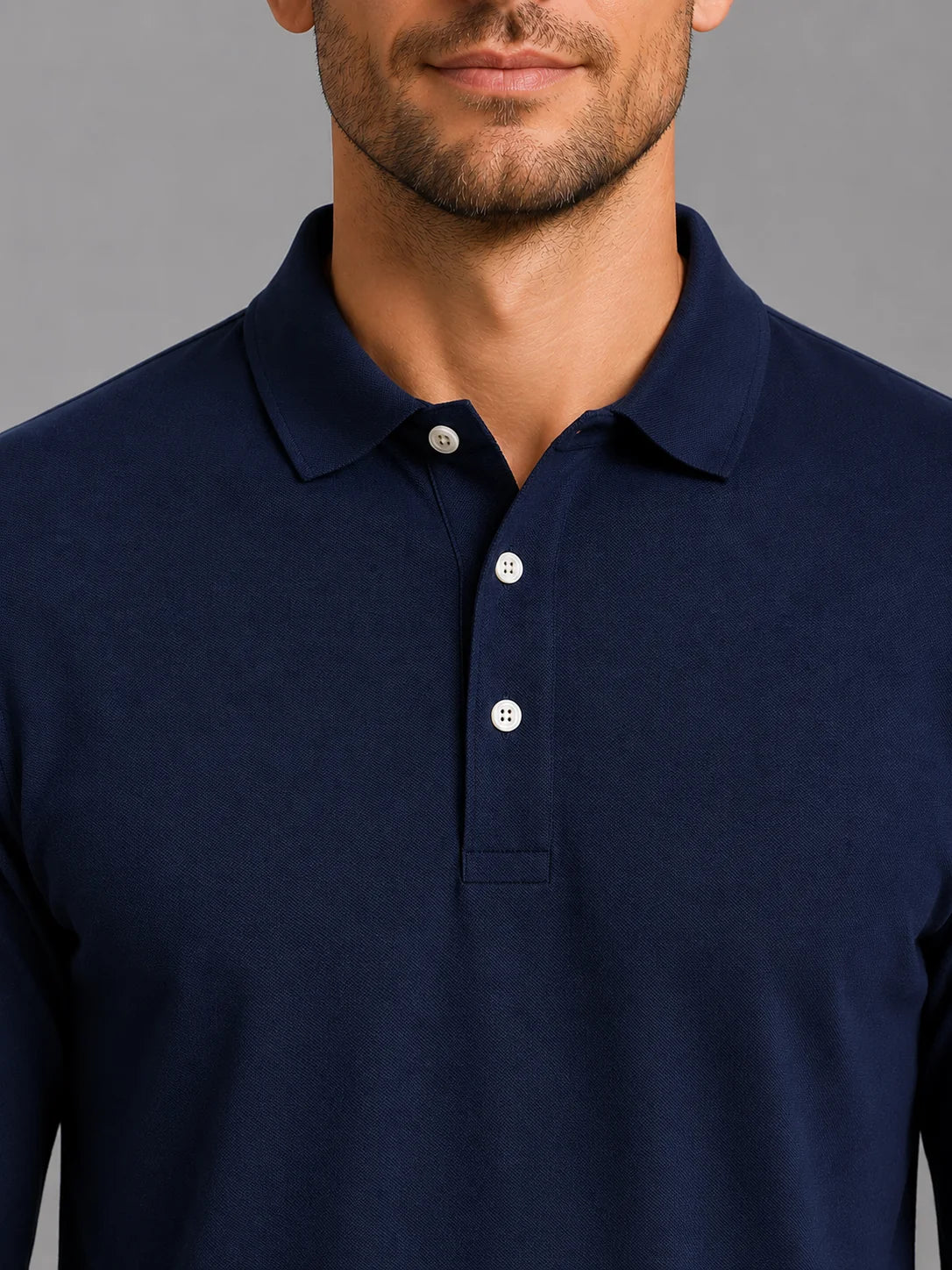 Brent | Men's Polo Shirt Long-Sleeve Jersey Smart Casual Soft Cotton Refined Everyday Layering Autumn Winter Versatile Clean