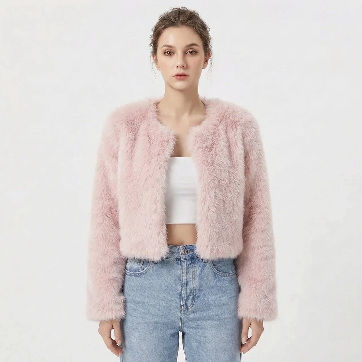 Lucille | Women's Jacket Luxe Faux Fur Soft Plush Warm Collared Statement Cosy Chic Feminine Occasion Everyday Autumn Winter