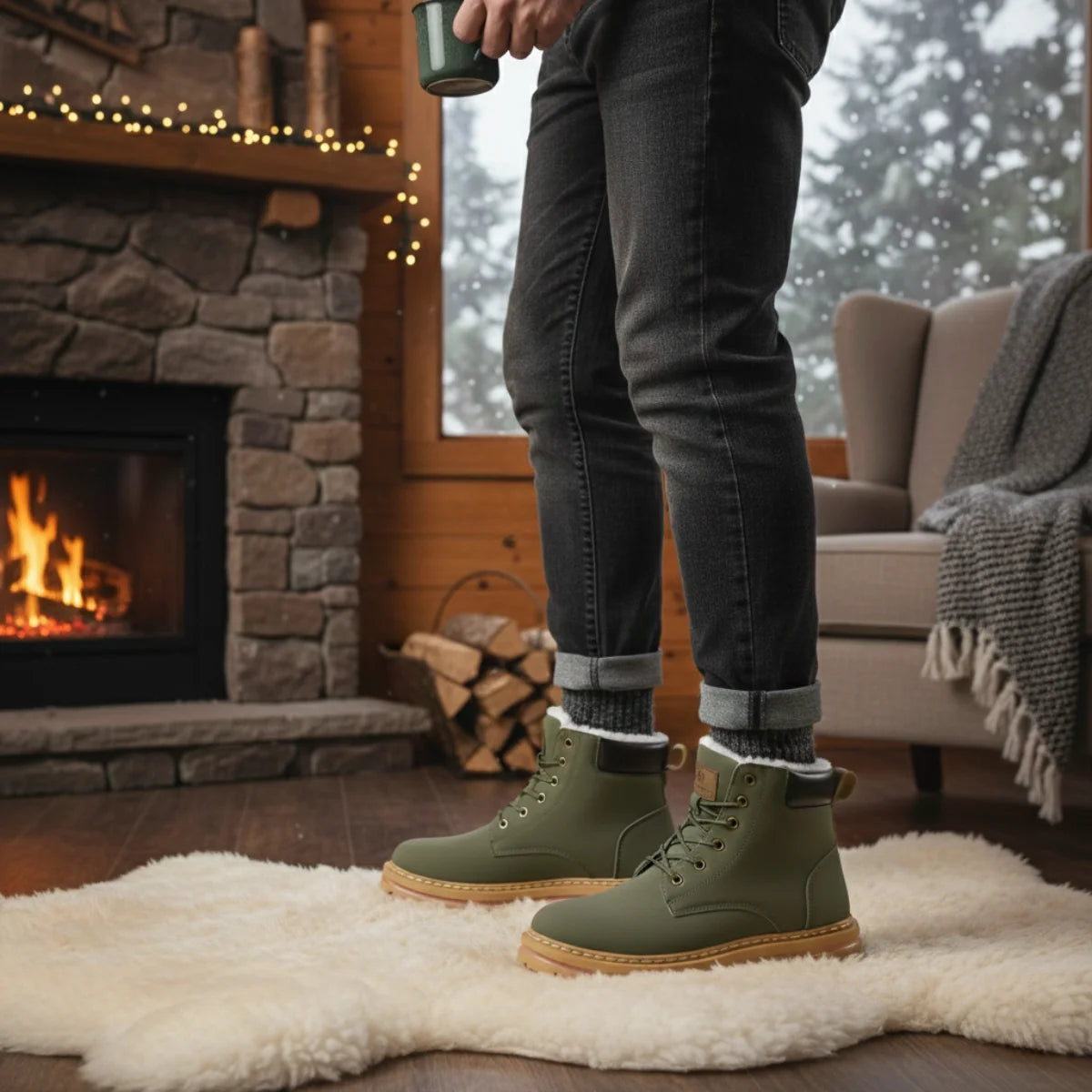Arjun | Men's Snow Boots Cosy Fur-Lined Insulated Warm Grippy Sole Durable Winter Casual Everyday Outdoor Weather-Resistant