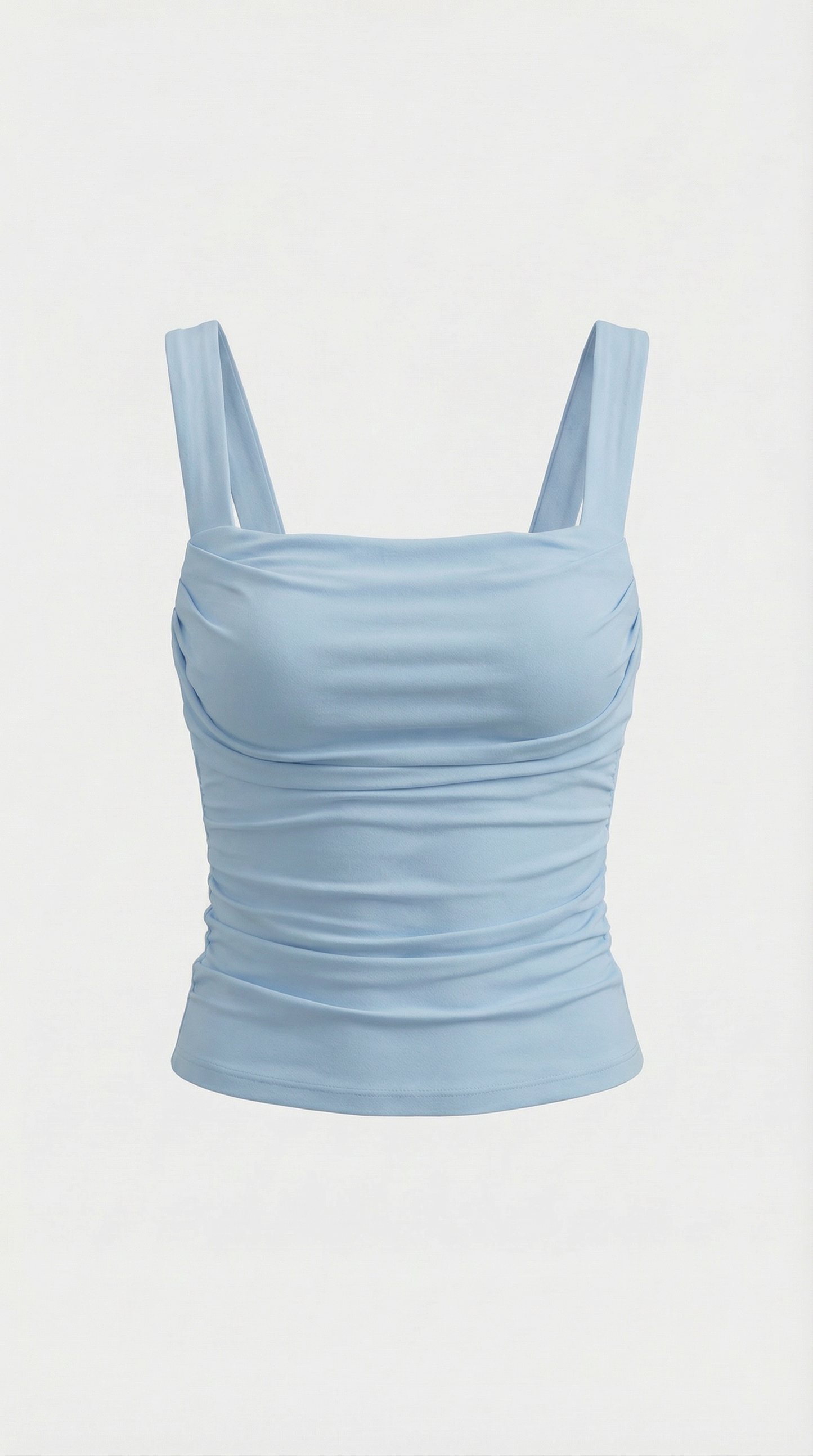 Women's Tank Top with Square Neckline and Side Ruching