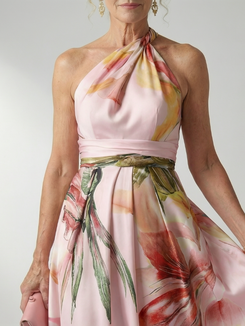 Women's Light Floral Print Maxi Dress