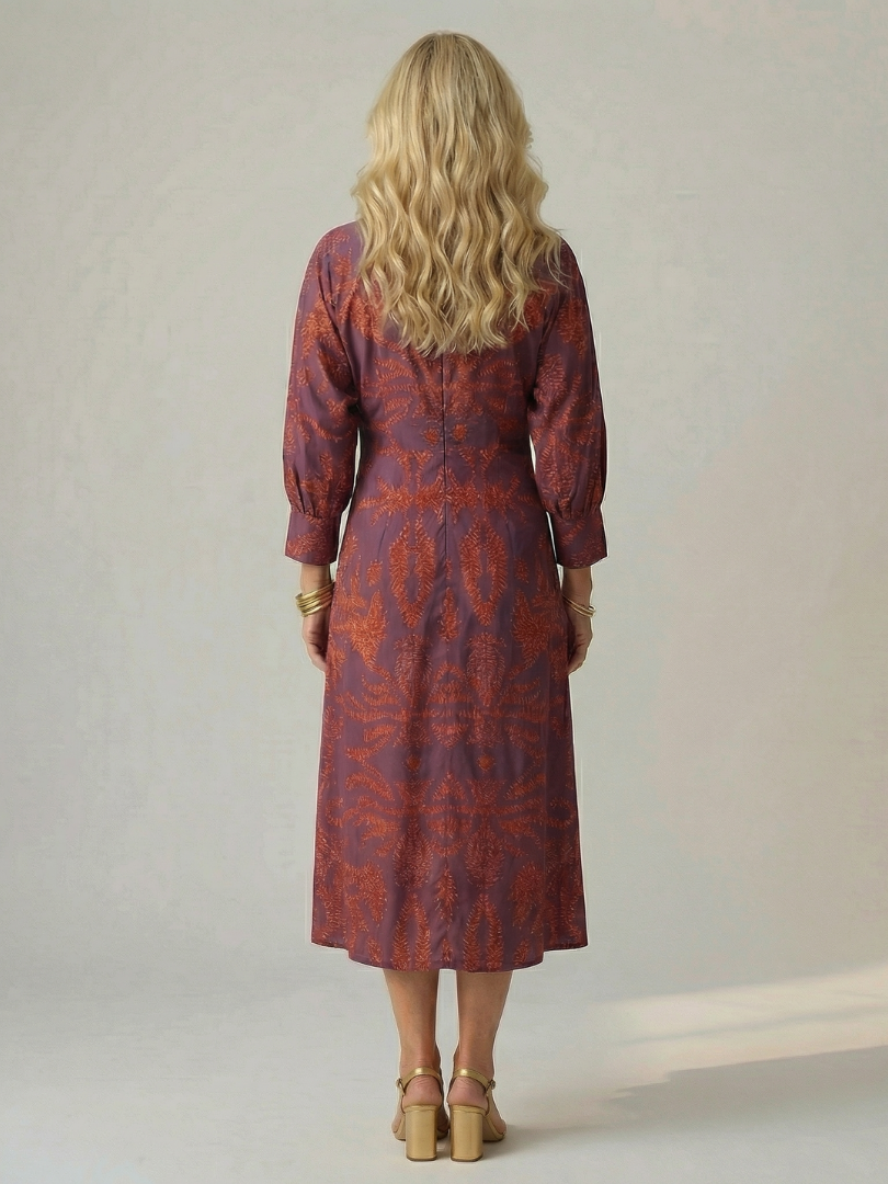 Women's Natural Wrap Midi Dress