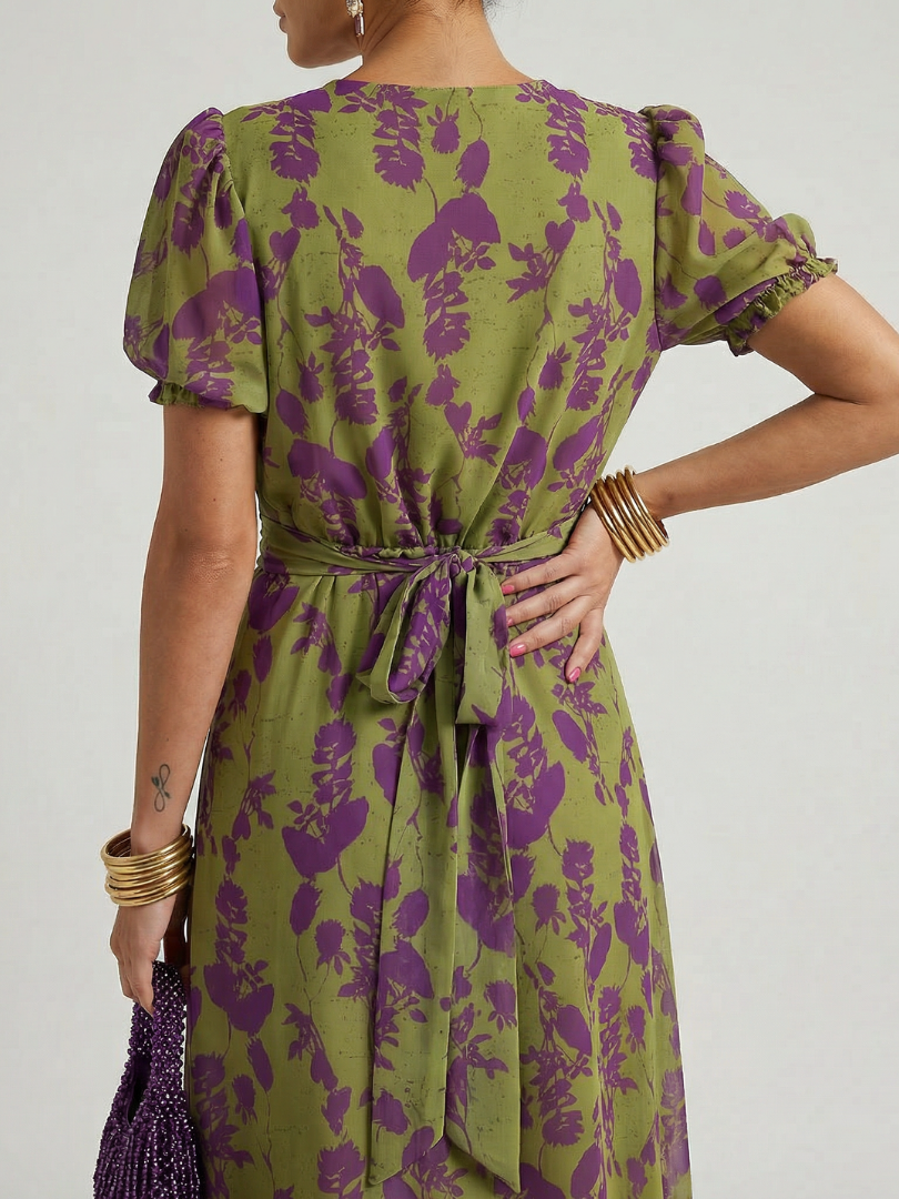Women's Relaxed Floral Print Midi Dress