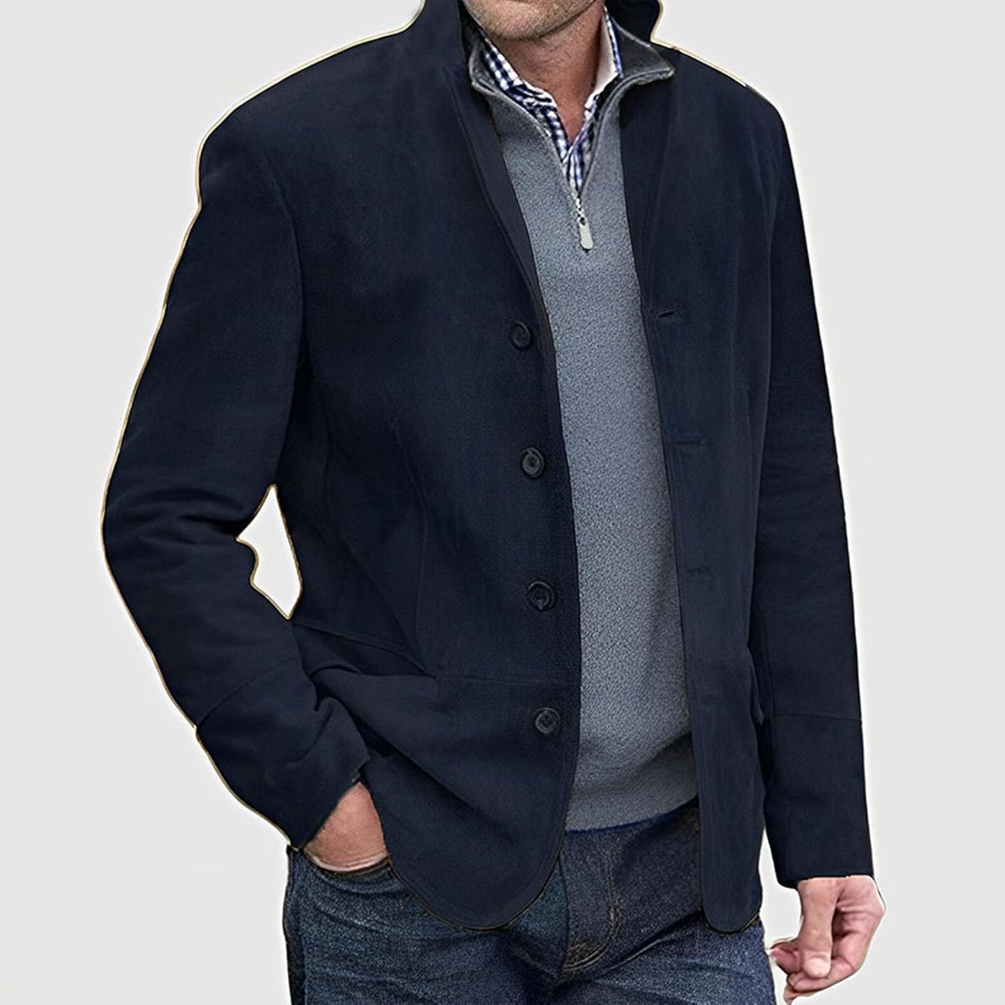 Carter | Men's Blazer Single-Button Notched Lapel Structured Tailored Smart Formal Occasion Business Refined Layering Modern