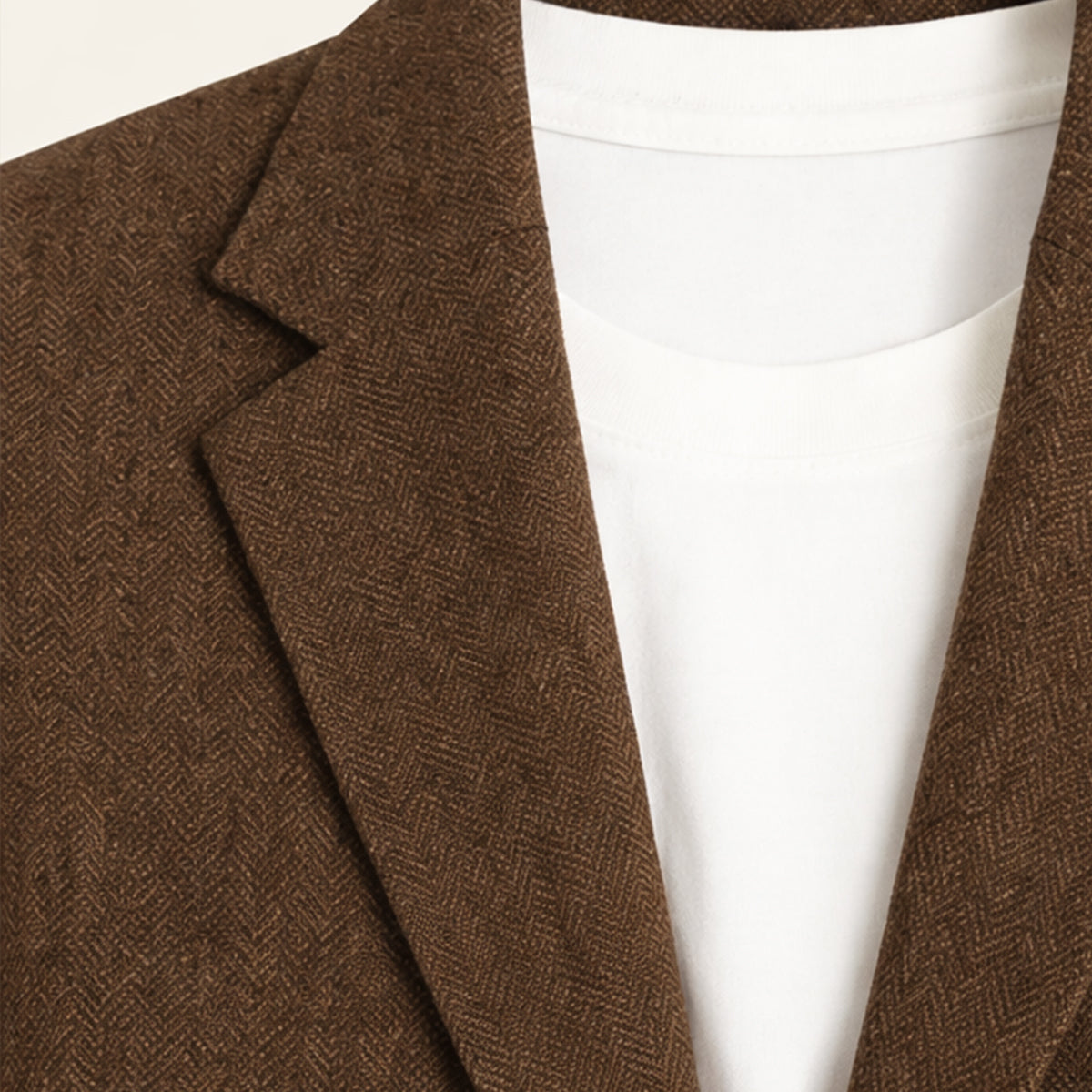 Men's Herringbone Single Breasted Tweed Blazer Wedding Guest