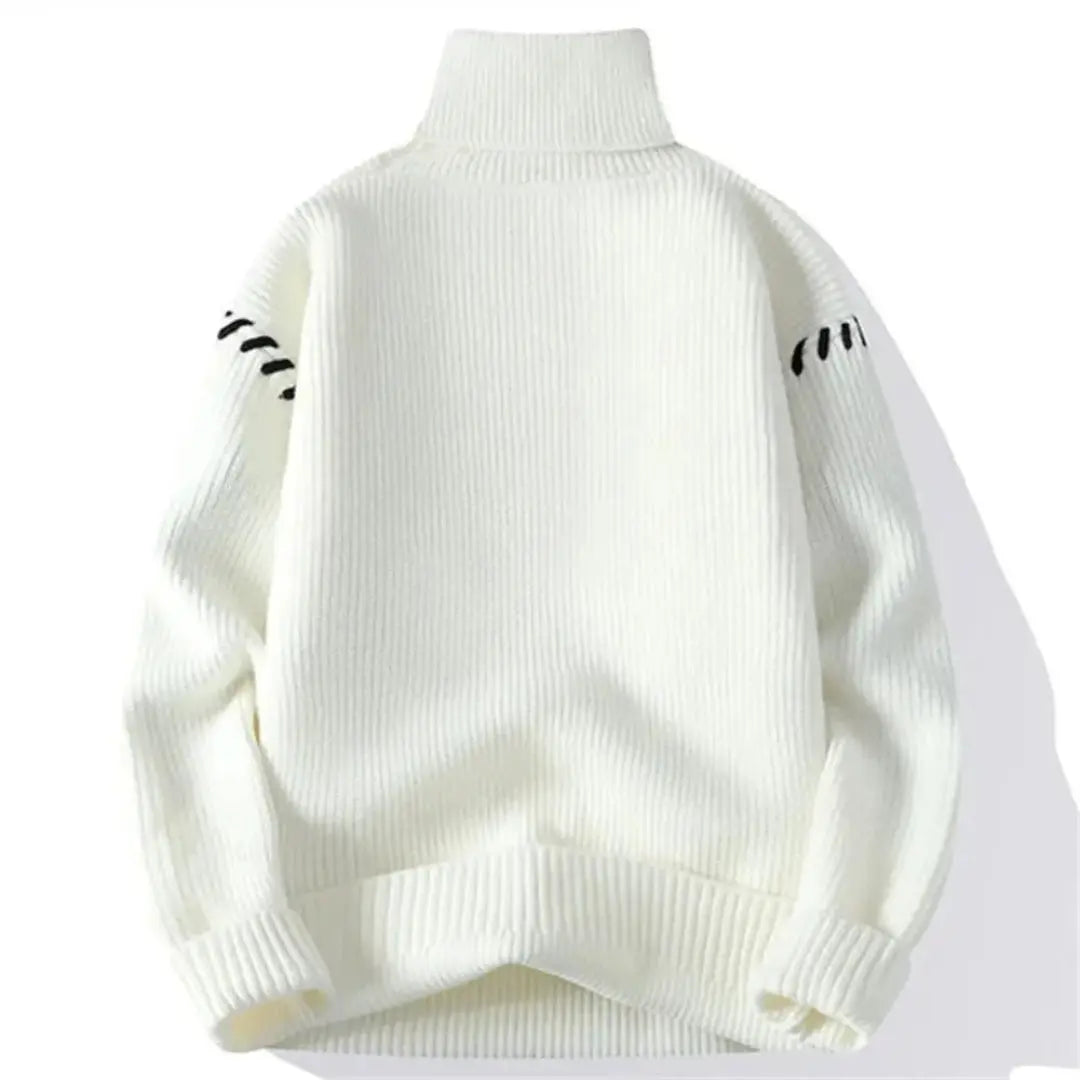 Men’s Ribbed Turtleneck Knit Sweater