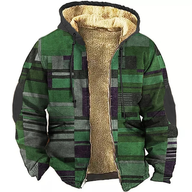 Men’s Sherpa-Lined Pattern Cardigan