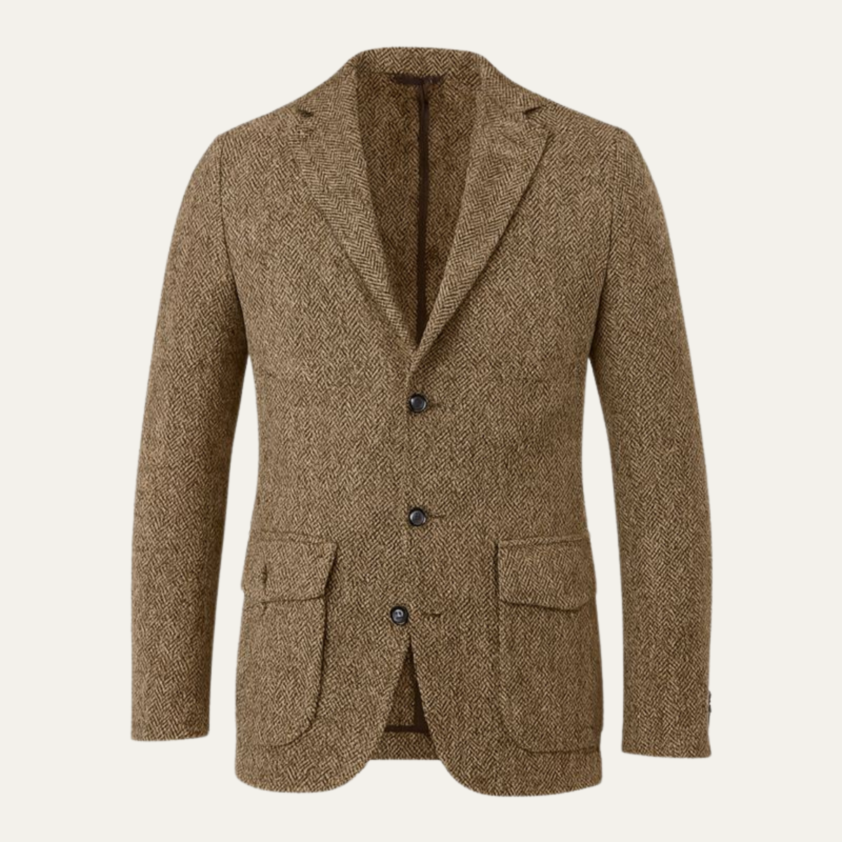 Men's Single Breasted Herringbone Tweed Blazer Wedding Guest
