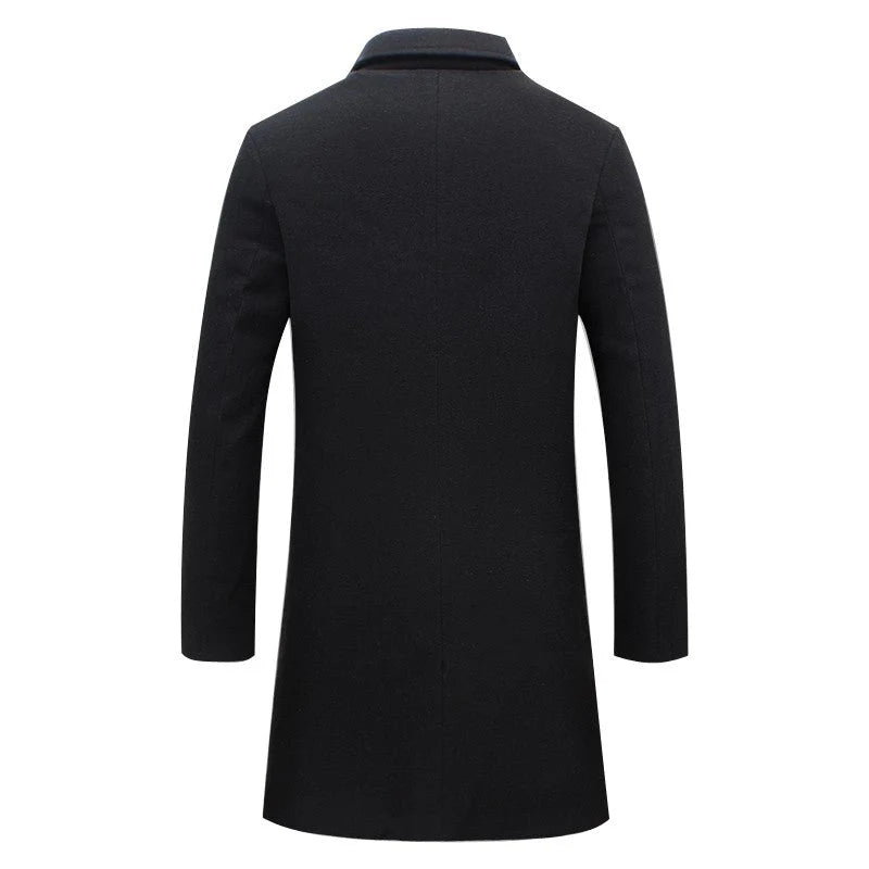 Men’s Single-Breasted Long Coat