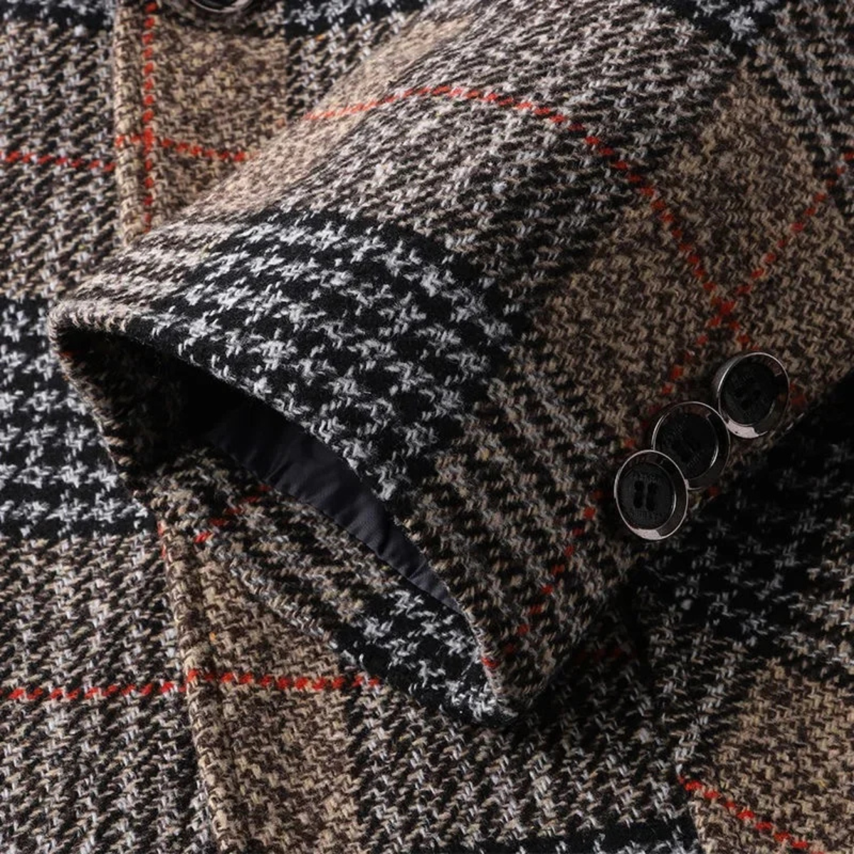 Men's Slim Fit Check Plaid Tweed Blazer Wedding Guest