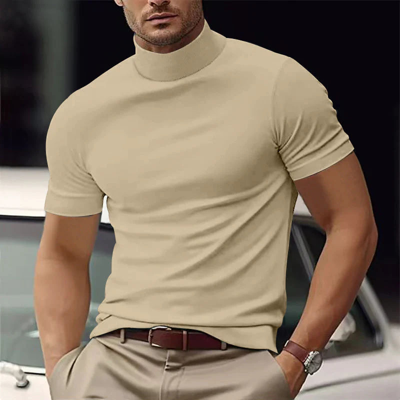 Men’s Slim Fit Mock Neck T Shirt