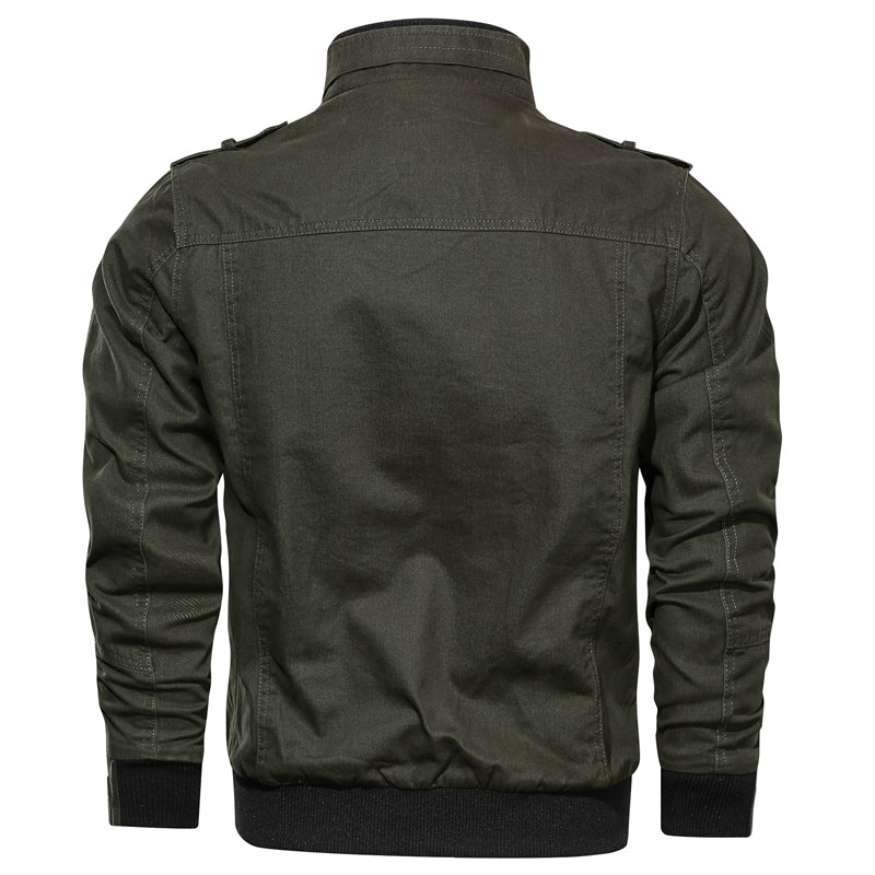 Men’s Structured Zip Jacket with Stand Collar