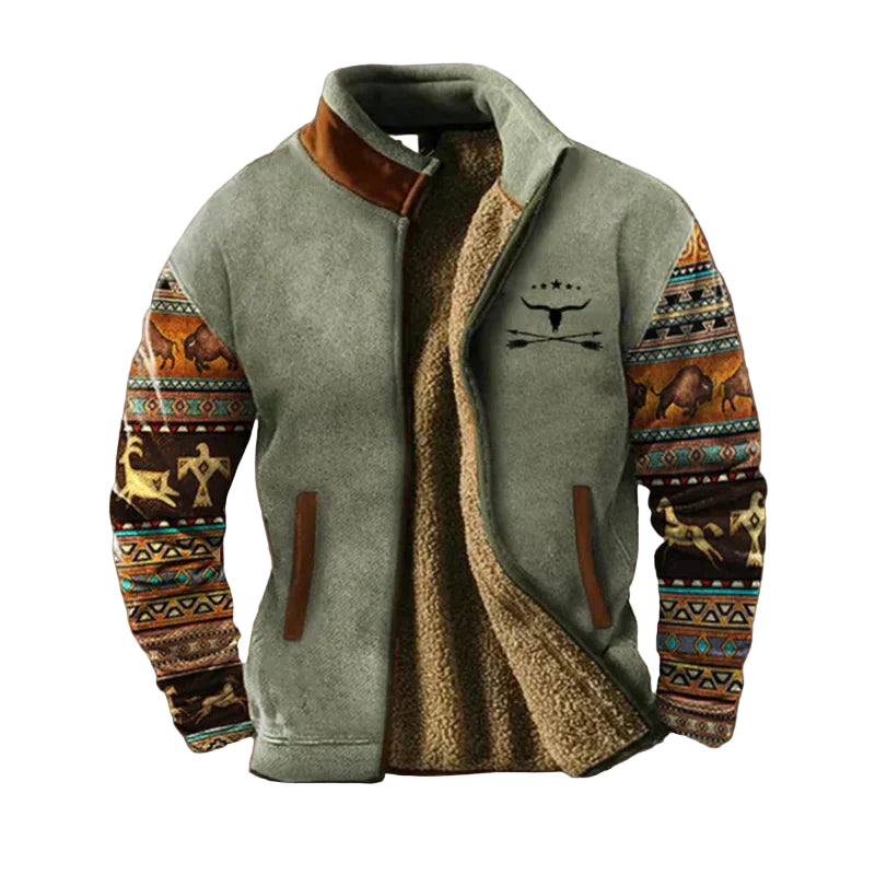 Men’s Warm Thick Patterned Winter Coat