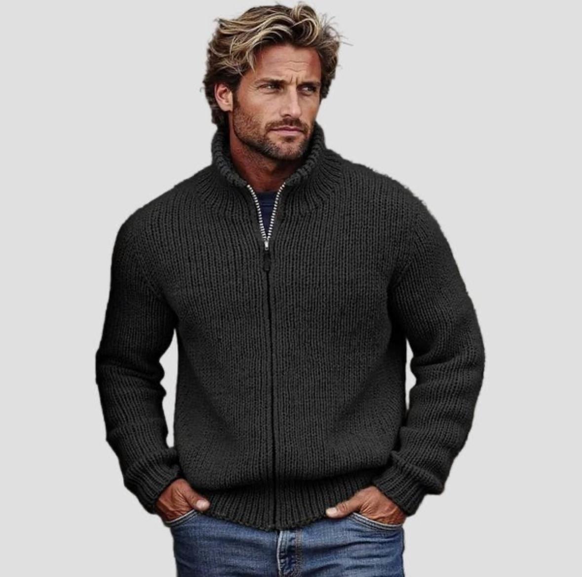 Men’s Zip-Up Knit Sweater