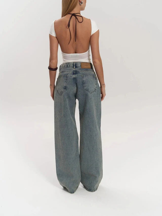 Women’s Relaxed Straight-Leg Denim Pants