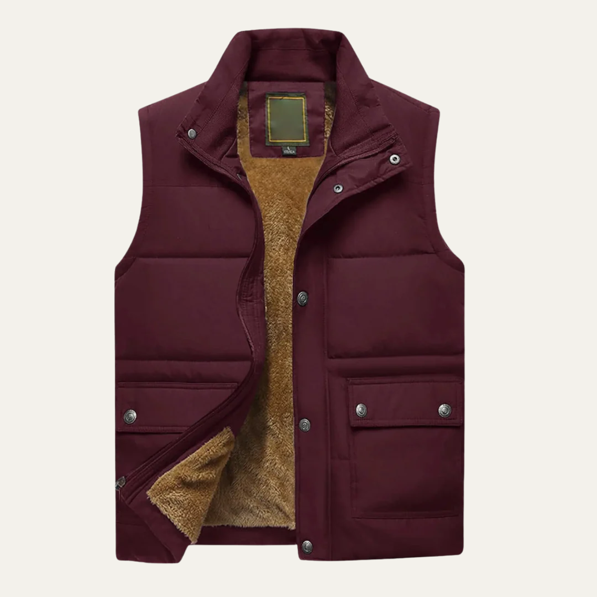 Men's Winter Puffer Gilet Warm Fleece Lined Vest with Pockets