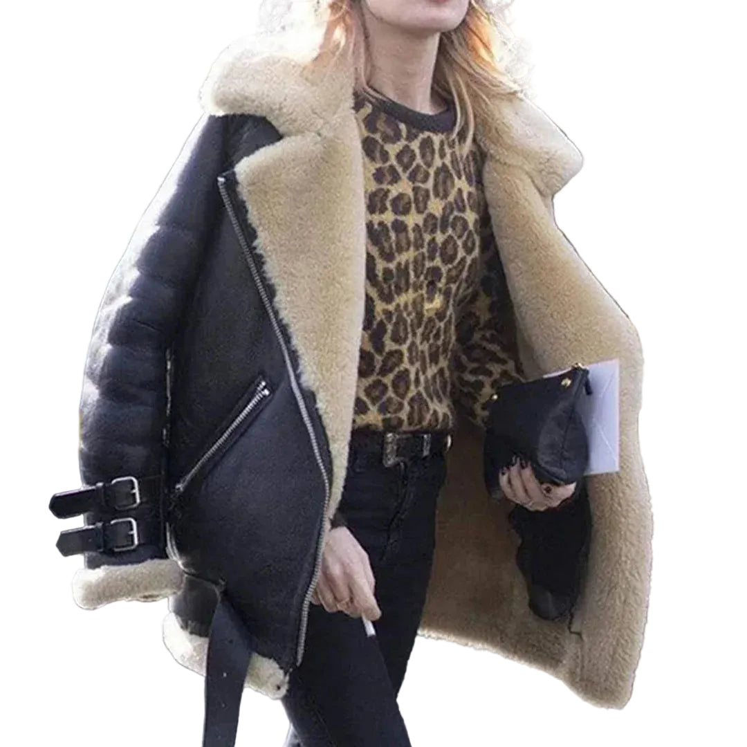 Women’s Faux Suede Shearling Jacket