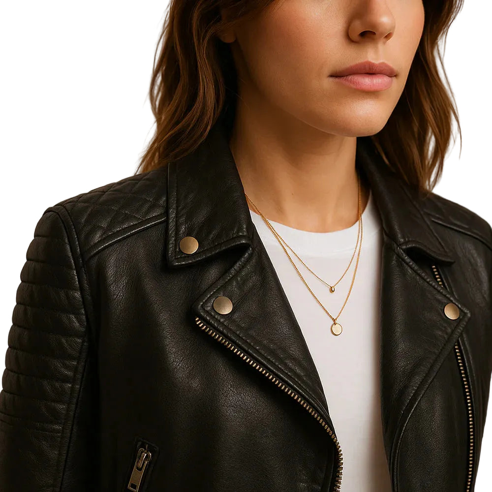 Women’s Fitted Jacket with Zipper and Collar