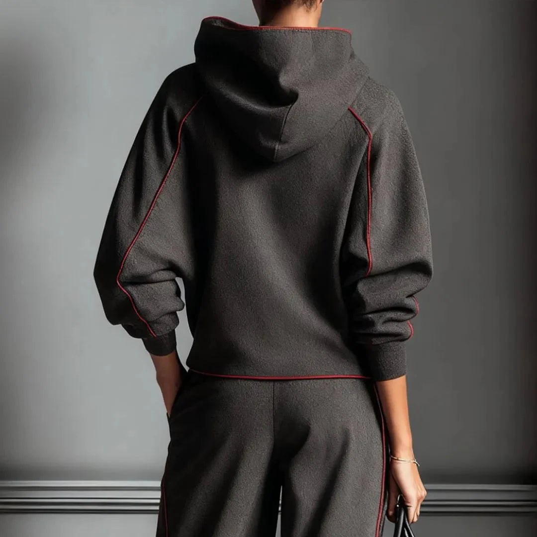 Women’s Hoodie with Contrast Trim and Drawstring