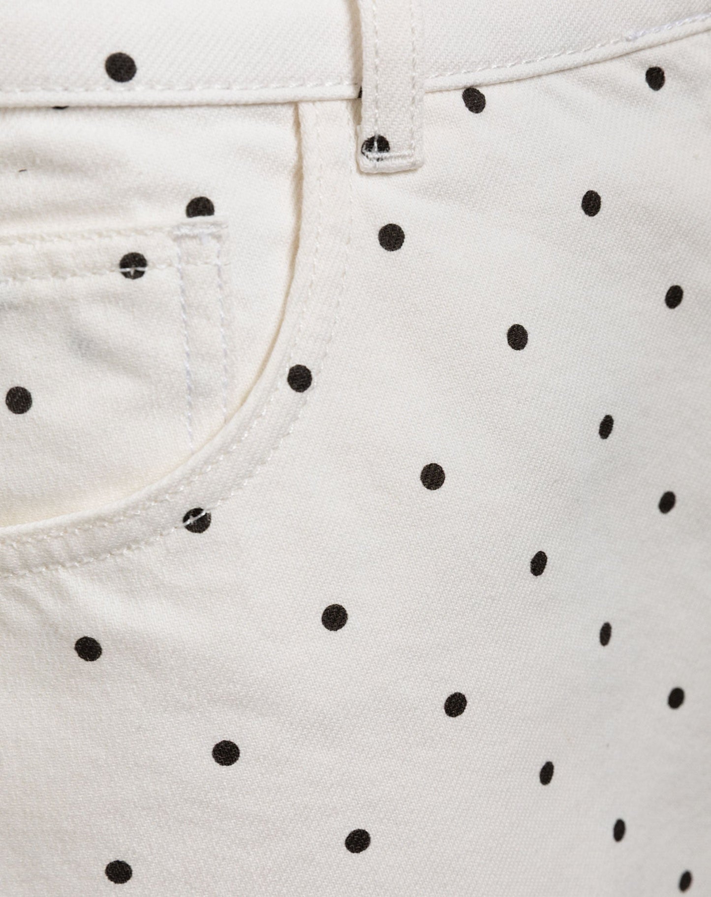 Women's Polka Dot Denim Shorts White