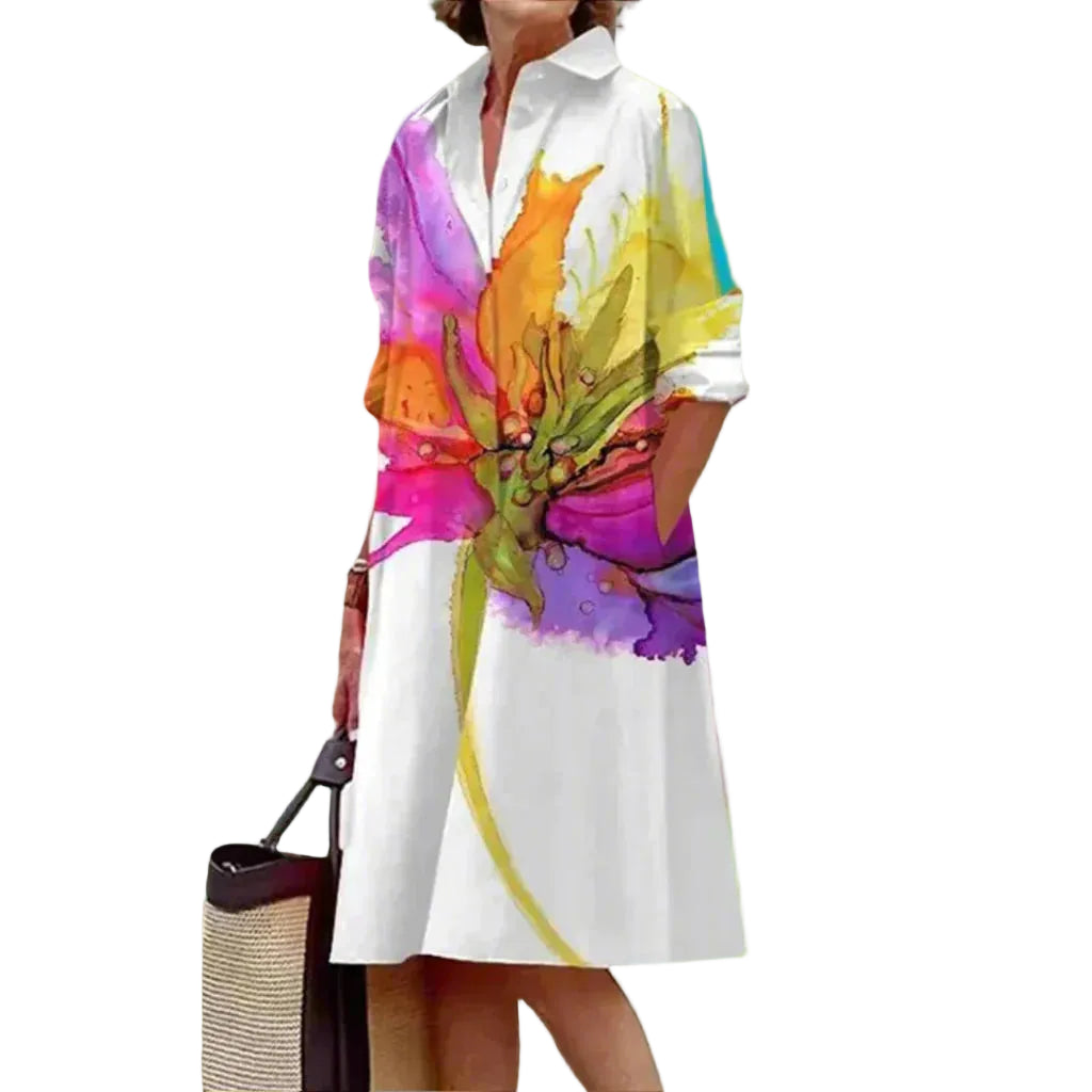 Women’s Printed Shirt Midi Dress