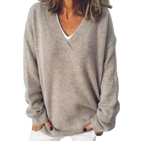 Women’s Relaxed V-Neck Knit Sweater