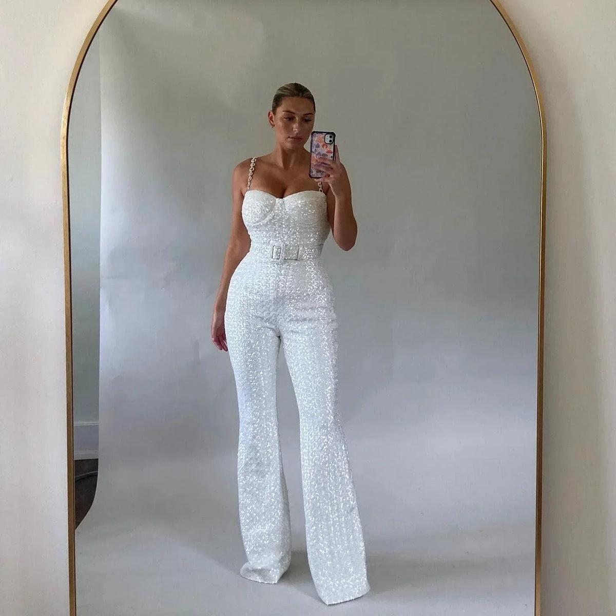 Women’s Sequin Wide-Leg Jumpsuit
