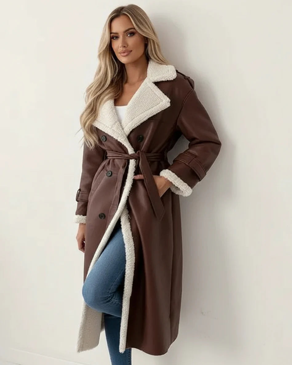 Women’s Sherpa-Trim Long Coat