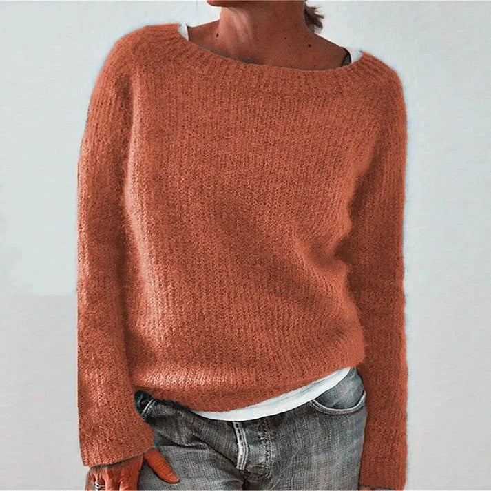 Maryam | Women's Sweater Relaxed Fit Classic Knit Soft Cosy Warm Round Neck Layering Chic Feminine Casual Everyday Autumn Winter