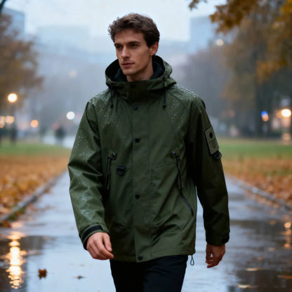 Boone | Men's Jacket Waterproof Softshell Adjustable Hood Windproof Technical Warm Functional Outdoor Everyday Autumn Winter