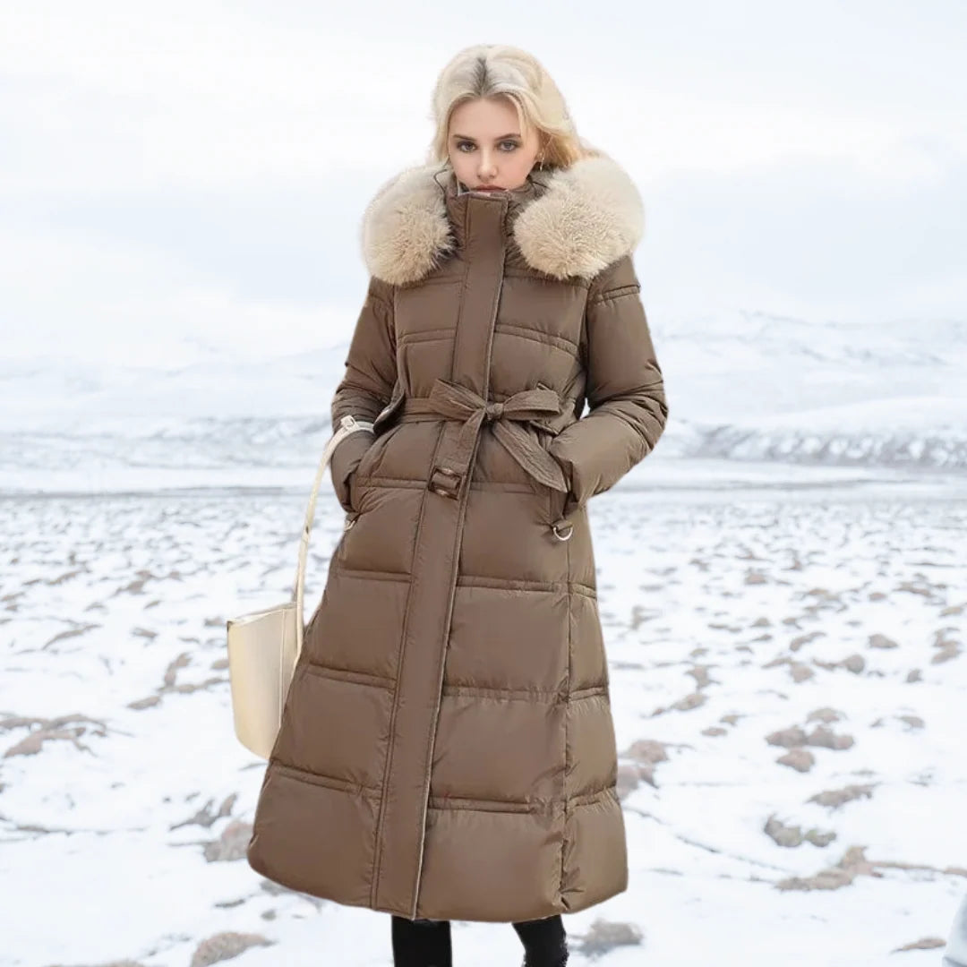 Sloane | Women's Parka Designer Winter Fur Hood Padded Insulated Warm Longline Quilted Casual Everyday Outdoor Winter Outerwear