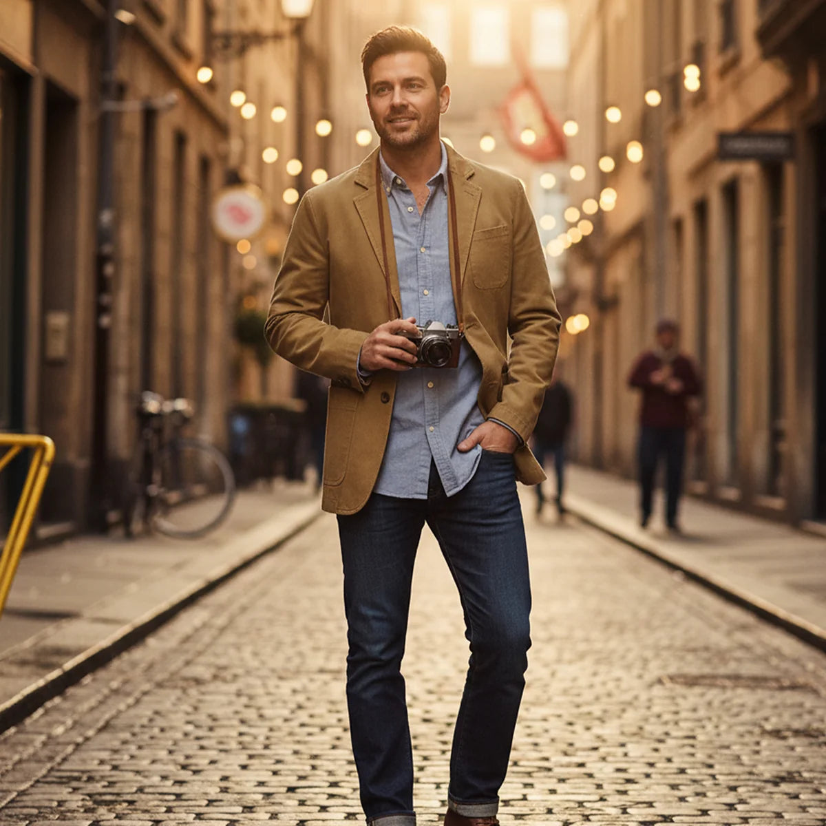 Arturo | Men's Jacket Cotton Blazer-Style Windbreaker Pockets Structured Lightweight Smart Casual Everyday Autumn Layering