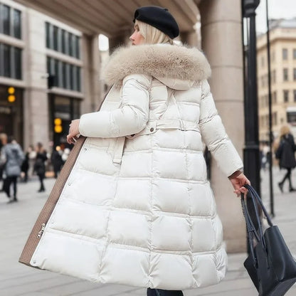 Sloane | Women's Parka Designer Winter Fur Hood Padded Insulated Warm Longline Quilted Casual Everyday Outdoor Winter Outerwear