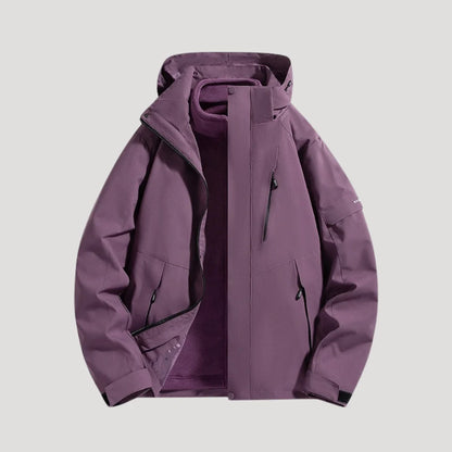 Salma | Women's Rain Jacket Waterproof Hooded Timeless Outdoor Windproof Warm Functional Casual Everyday Autumn Winter Outerwear