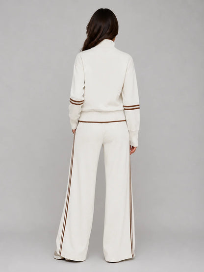 Rosalie | Women's Lounge Set Half-Zip Relaxed Wide-Leg Tracksuit Two-Piece Soft Cosy Warm Coordinated Comfort Loungewear Casual