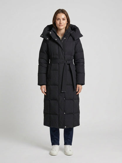 Mia | Women's Winter Coat Long Padded Hooded Insulated Warm Quilted Cosy Casual Everyday Cold-Weather Outerwear - Front [Lystr 6a7ecee174a56fa975f4d878:front]