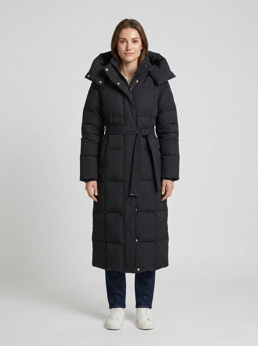 Mia | Women's Winter Coat Long Padded Hooded Insulated Warm Quilted Cosy Casual Everyday Cold-Weather Outerwear - Front [Lystr 6a7ecee174a56fa975f4d878:front]