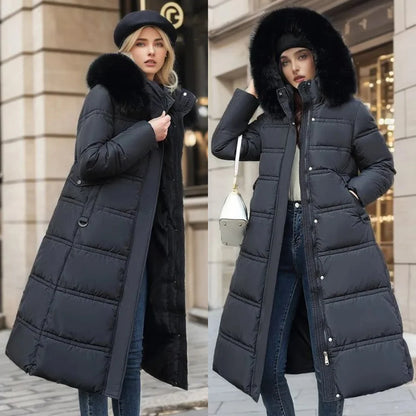 Sloane | Women's Parka Designer Winter Fur Hood Padded Insulated Warm Longline Quilted Casual Everyday Outdoor Winter Outerwear