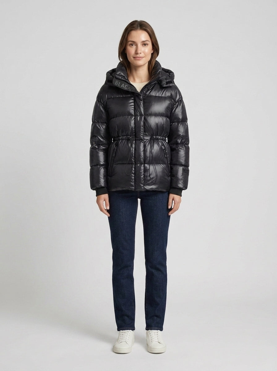 Phoebe | Women's Quilted Puffer Jacket Hooded Structured Padded Insulated Warm Zip Cosy Casual Everyday Winter - Front [Lystr 6a7ecae0399bf9f70198b911:front]