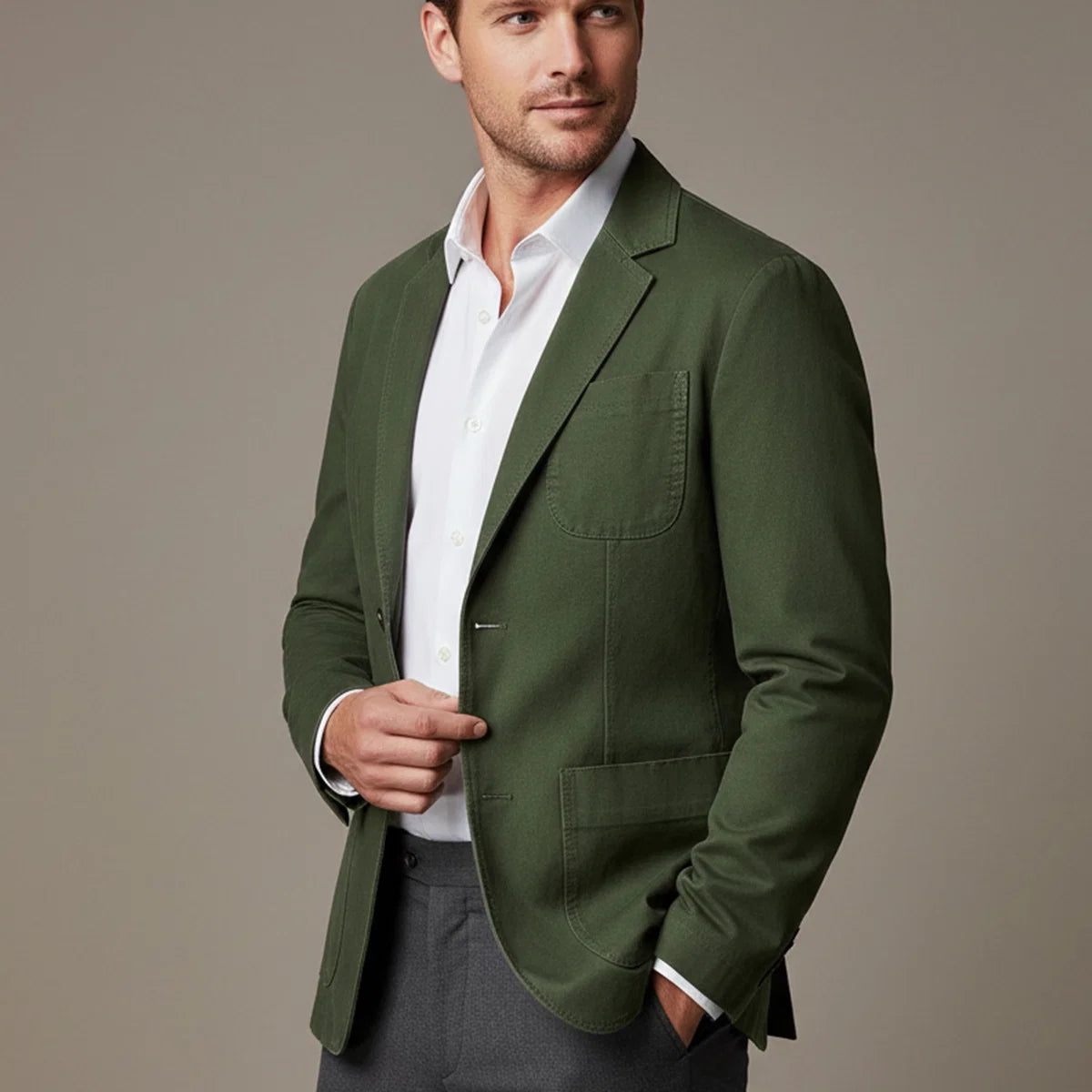 Arturo | Men's Jacket Cotton Blazer-Style Windbreaker Pockets Structured Lightweight Smart Casual Everyday Autumn Layering