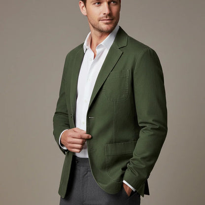 Arturo | Men's Jacket Cotton Blazer-Style Windbreaker Pockets Structured Lightweight Smart Casual Everyday Autumn Layering