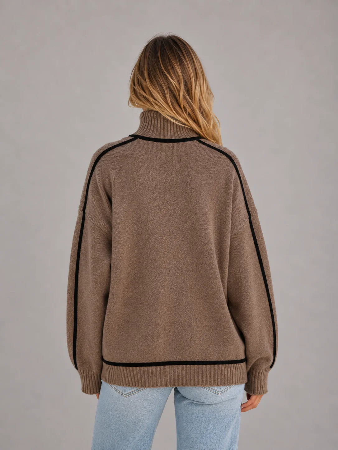 Reign | Women's Sweater Roll Neck Soft Knit Oversized Relaxed Cosy Warm Layering Chic Feminine Casual Everyday Autumn Winter