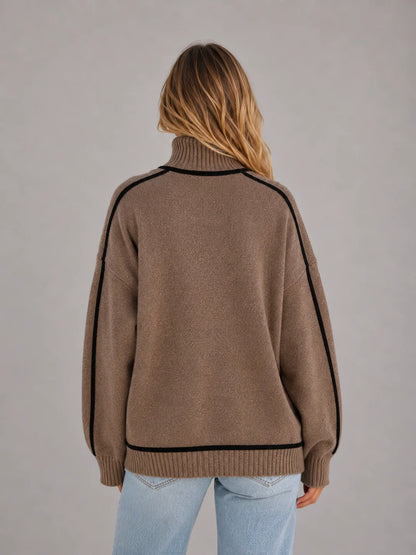 Reign | Women's Sweater Roll Neck Soft Knit Oversized Relaxed Cosy Warm Layering Chic Feminine Casual Everyday Autumn Winter