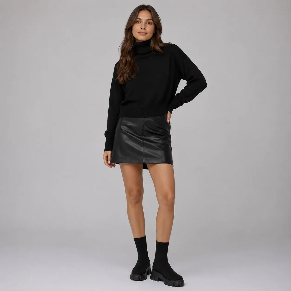Vienna | Women's Ankle Boots Platform Knitted Sock Fit Stretch Chunky Sole Sleek Modern Everyday Winter Casual Comfort Versatile