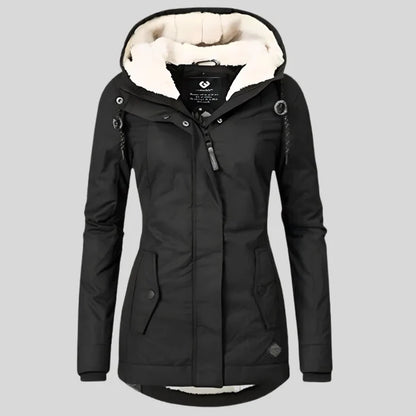 Magdalena | Women's Rain Jacket Waterproof Hooded Extended Back Hem Lightweight Windproof Functional Casual Everyday Autumn Winter