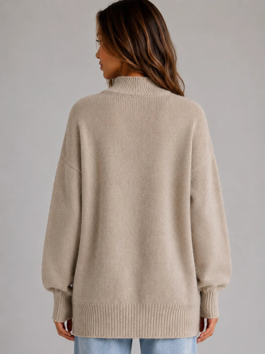Lexi | Women's Sweater Oversized High Neck Longline Knit Relaxed Dropped Shoulder Soft Cosy Warm Layering Chic Everyday Autumn