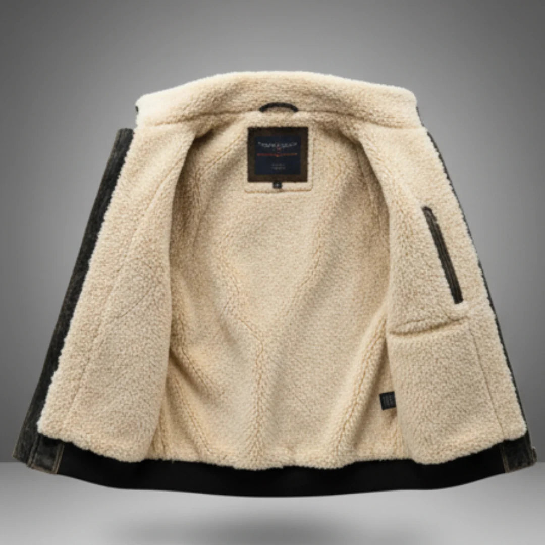 Boston | Men's Leather Jacket Vintage Fluffy Lined Warm Soft Refined Structured Smart Casual Everyday Layering Autumn Winter