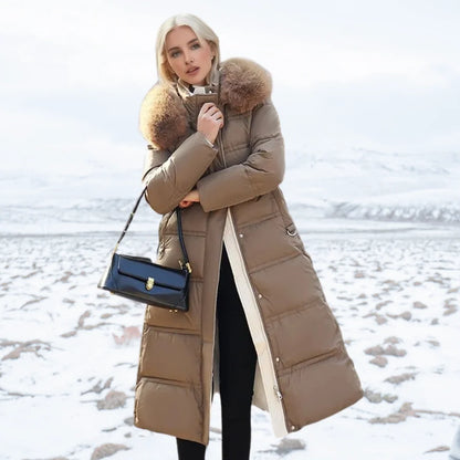 Sloane | Women's Parka Designer Winter Fur Hood Padded Insulated Warm Longline Quilted Casual Everyday Outdoor Winter Outerwear